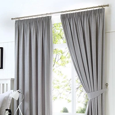 Imagen de Fusion Cortinas Dijon con Pliegues., Plateado, 46x72 (117 x 183 cm)