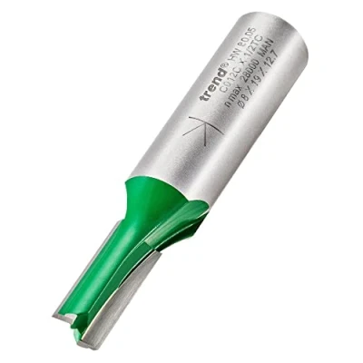 Imagen de Trend CraftPro Broca de corte recto dos flautas, vástago 1/2 pulgada, diámetro 8 mm y longitud 19 mm, punta carburo tungsteno, C012CX1/2TC