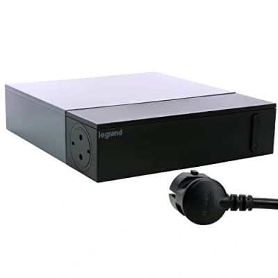 Imagen de LEGRAND, Multimedia TV Corner 694515 Enchufe múltiple (4 enchufes, interruptor de encendido/apagado, protección contra sobretensiones integrada (SPD), cable 2 m, color negro