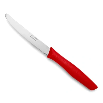 Imagen de Arcos Serie Nova Cuchillo Mesa Hoja Serrada de Acero Inoxidable 110 mm Mango Polipropileno Color rojo