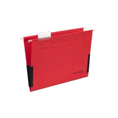 Imagen de Jalema 2655624200 Atlanta Serie E Carpeta colgante con bordes inferiores elevados, A4, paquete de 25, color rojo