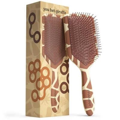 Imagen de FRAMAR Cepillo Paddle para Cabello Grueso, Detangler, Mojado, Mujeres y Hombres, Detangler Mojado Giraffe