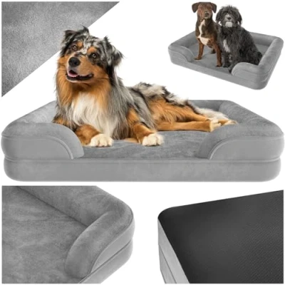 Imagen de TecTake® Cama Perro Ortopédica, Acolchado Espuma Viscoelástica, Funda Impermeable Lavable, Base Antideslizante, Perros Grandes y Medianos, Confort, Colchoneta Espuma, Mascotas, Sofa XL