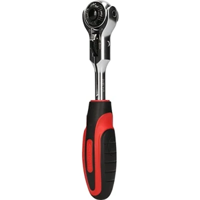 Imagen de KS TOOLS 914.3815 Chicharra reversible 72 10 (3/8&quot;) con articulación angular 165 Acero cromo vanadio