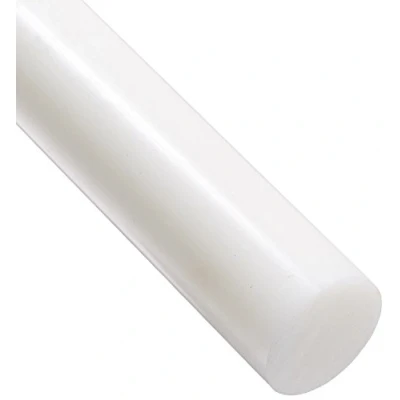 Imagen de HDPE Varilla redonda de polietileno alta densidad, color blanco translúcido, 20 mm diámetro x 300 largo, grado A PE 500