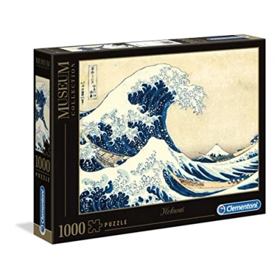 Imagen de Clementoni Puzzle 1000 piezas cuadro La Gran Ola, Hokusai, Colección Museos, adulto (39378), Multicolor