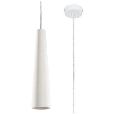 Imagen de Lampada a sospensione sottile in ceramica bianca GU10 Lámpara Colgante de Cerámica Slim Blanca
