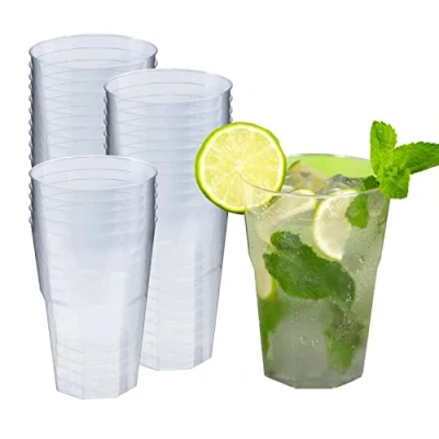 Imagen de Silverkitchen 25 vasos de cóctel 200 ml, reutilizables, plástico duro, fabricados en Alemania, transparentes