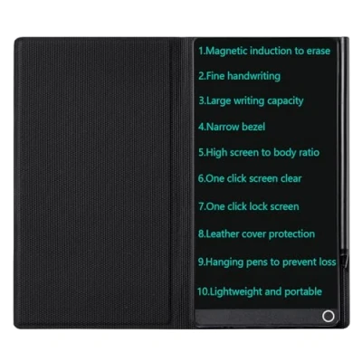 Imagen de Czemo pizarra de escritura LCD para adultos 6,5 pulgadas con funda, reutilizables, tableros LCD, mágica oficina, aula, memo, notas, monocolor
