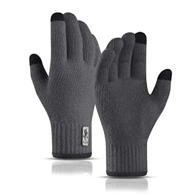 Imagen de JUNRUI Guantes Invierno Hombre Mujer, Tactiles Térmicos de Lana para Trabajar Correr Ciclismo Conducir
