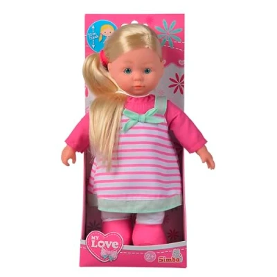 Imagen de Simba My Love 105010870 Muñeca de Cuerpo Blando con Pelo Largo y Rubio Vestido Dulce, 30 cm, a Partir 2 años