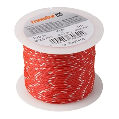 Imagen de Meister Cuerda 100 m x 2,0 mm de diámetro, Rojo/Blanco, PP, 6306410