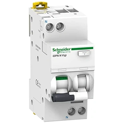 Imagen de Schneider Electric A9D56613 iDPN N Vigi Interruptor Diferencial, 1P+N, 13A, 30mA, Clase A, 85mm x 36mm 73mm, Blanco