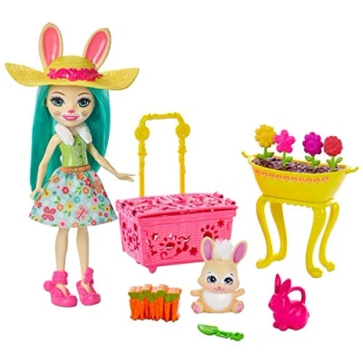 Imagen de Enchantimals Bunny Blooms, muñeca Fluffy con accesorios (Mattel GJX33)