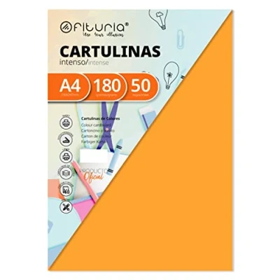 Imagen de Pack 50 Cartulinas Color Amarillo Oro Tamaño A4 180g