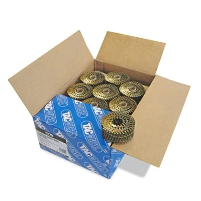 Imagen de Tacwise 0279 Clavos en Bobina Plana Sin Acabado Tipo 2,3 x 50 mm, Punta Diamante, Vástago Anillado, Inclinados 16, Bobinados con Alambre, Paquete de 9000