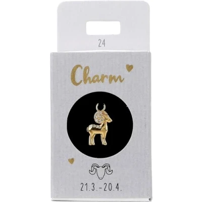 Imagen de Depesche Letras 11834 024 Charm Aries, Colgante Chapado en Oro para Collares, Pulseras y Pendientes, Ideal como pequeño Regalo, Multicolor, Normal