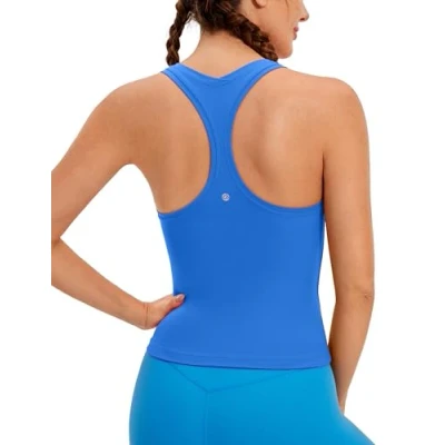 Imagen de CRZ Yoga Butterluxe Racerback Tank Top para Mujer Sin Mangas Entrenamiento Tops Atlético Camisas Camisole Azul Destello 46
