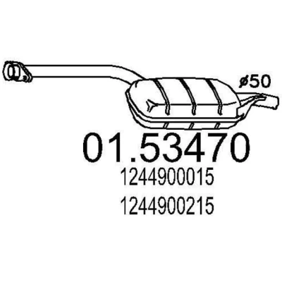 Imagen de MTS 01.53470 Silenciador Intermedio 1040 MERCEDES BENZ: W124 Berlina, Clase E Berlina