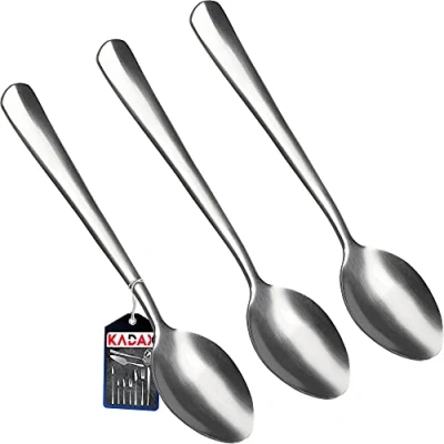 Imagen de KADAX Juego de 3 cucharillas té acero inoxidable minimalista, café, cucharas postre, té, café universales (12 cm, plateadas)
