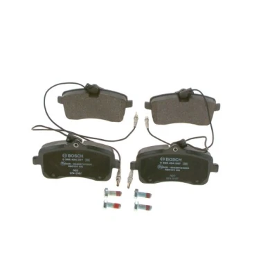 Imagen de BOSCH 0 986 494 097 Juego de pastillas freno Low Metallic con sensor desgaste incorporado Chapa antichirridos, tornillos accesorios
