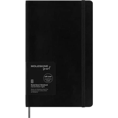 Imagen de Moleskine Smart Notebook, Sistema de Escritura Inteligente, Cuaderno Inteligente Tapa Blanda, Páginas a Rayas y Cierre Elástico, Tamaño Grande 13 x 21, Color Negro