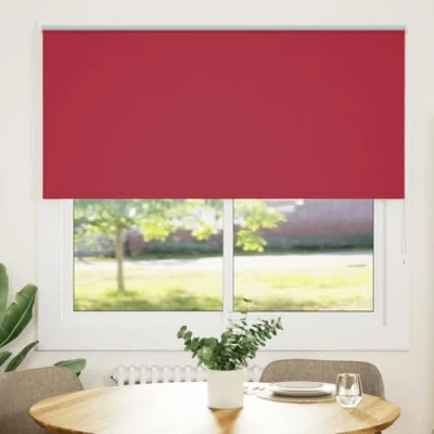 Imagen de vidaXL Estor Enrollable Opaco Rojo 160x175 cm Tela Ancho 156,6 cm, día y Noche, de Cocina, Enrollable,