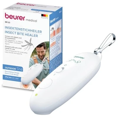 Imagen de Beurer BR 10 Aparato contra picaduras de insectos, para el tratamiento mordeduras y curador picor la hinchazón, Color Blanco, Diseño compacto