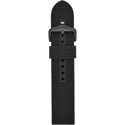 Imagen de Fossil Pulsera de silicona para hombre, 22mm, negra, S221430