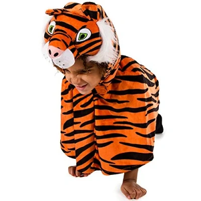 Imagen de Kids Tiger Themed Cape for Disfraz de capa tigre para el Día Mundial del Libro niños, Multicolor, 3 6 años (Pretend To Bee 9969)