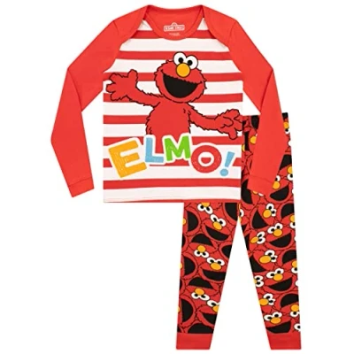Imagen de Sesame Street Pijamas para Niñas Ajuste Ceñido Elmo Rojo 2 3 Años