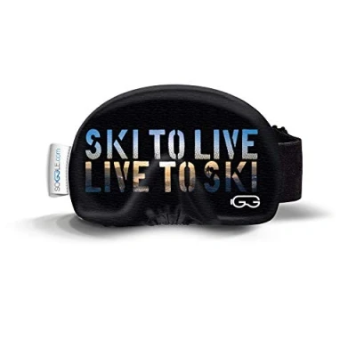 Imagen de Soggle Funda protectora para gafas de esquí, microfibra, talla única, color: texto live to ski
