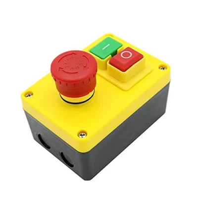 Imagen de KEDU KJD17D 2 Caja de Interruptores Mediante Pulsación Botón Seguridad Magnética Industrial Interruptor Parada Emergencia en Apagado 220V 16A