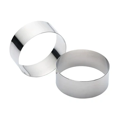 Imagen de KitchenCraft Juego de 2 Moldes Cocina Circulares Acero Inoxidable, 9 x 3,5 cm