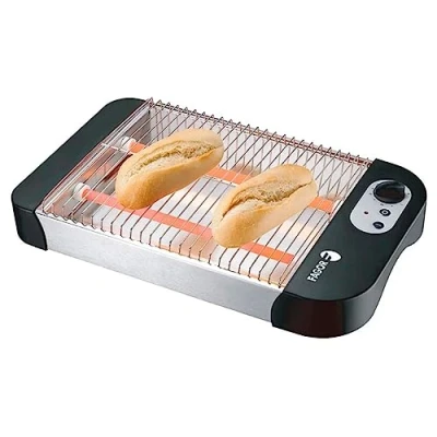 Imagen de FAGOR Tostador plano QuickToast 600W de potencia. Doble resistencia y 6 posiciones tostado. Indicador encendido piloto luminoso. Sirve para todo tipo pan.