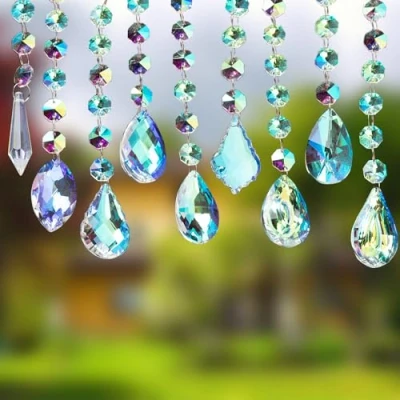 Imagen de 9 Piezas Cristal Colgante Decoración, Prisma de Cristal, Atrapasol Transparente, Arcoiris para Ventana, Jardín, Casa, Oficina