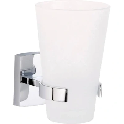 Imagen de tesa Klaam Soporte para cepillo de dientes, metal cromado, autoadhesivo, tecnología adhesiva montaje, 124 x 80 110 mm