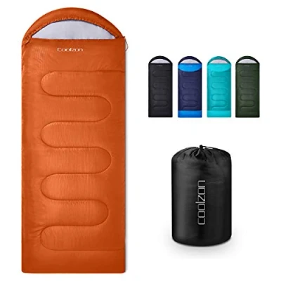 Imagen de Coolzon Saco de Dormir Adulto para 3 4 Estaciones, Impermeable Ultraligero Niños Acampada Portátil Acampar Senderismo Viaje al Aire Libre, Naranja
