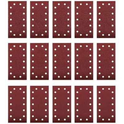 Imagen de Einhell Juego de papel lija (15 unidades, 15 x lija, 115 230 mm, grano 5 40, 80, 120, adhesión con velcro)