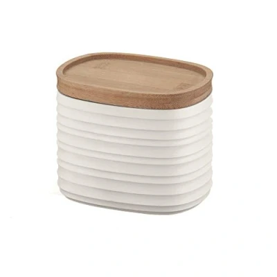 Imagen de Guzzini Tierra Tarro, Post Consumed Recycled Poliéstereastic, Bamboo, Color Blanco, 01
