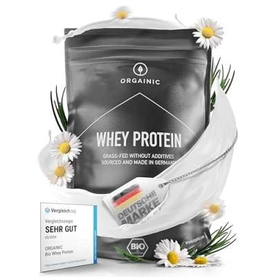 Imagen de ORGAINIC Proteína de Suero Leche Aroma Natural Con Aminoácidos Esenciales, No Esenciales y BCAA para Ganar Aumentar Masa Muscular Procesado en Frío, Sin GMO Bolsa 1000g