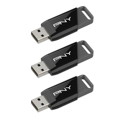 Imagen de PNY Paquete de 3 Unidades Flash 128GB Attaché X USB 3.2 Gen 1, Rendimiento Lectura hasta 130 MB/s, Almacenamiento y Transferencia Datos Portátil Fiable, Duradero, Tipo A, Ordenadores