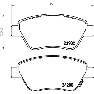 Imagen de HELLA 8DB 355 012 831 Juego de pastillas freno con avisador acústico desgaste tornillos pinza accesorios OPEL: Corsa D Hatchback