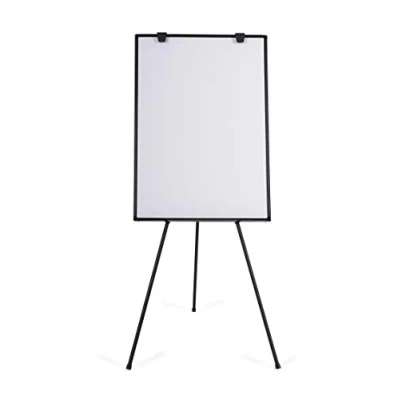 Imagen de BoardsPlus, Caballete trípode, superficie lacada magnetica, adecuado para rota folios marco en aluminio lacado negro, ajustable altura, 70 x 100 180 cm
