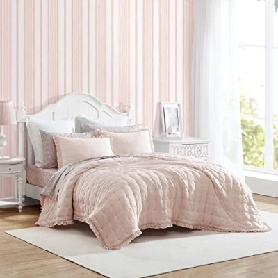 Imagen de Laura Ashley Juego de edredón Queen, Ropa Cama Reversible Que Incluye Funda(s), para Todas Las Estaciones, casa Campo D Cor (Hailee Rosa, matrimonial/Queen)