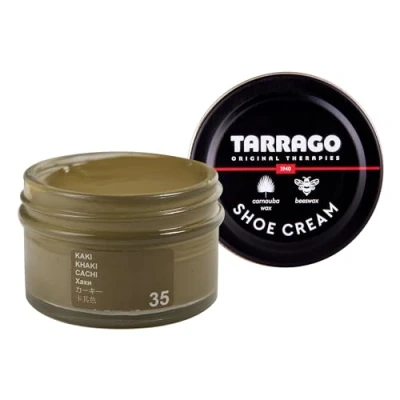 Imagen de Tarrago Shoe Cream 50 ml Crema para Zapatos, Bolsos y Accesorios de Cuero Sintético (Kaki 35)