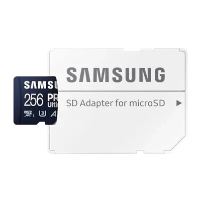 Imagen de Tarjeta Micro SDXC Samsung PRO Ultimate UHS I , 256GB, Hasta 200 MB/s, U3, V30, Azul