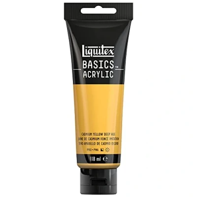 Imagen de Liquitex Basic Acrylic Tubo De Pintura Acrílica, 118 ML, Amarillo (Tono Cadmio Oscuro Nuevo)