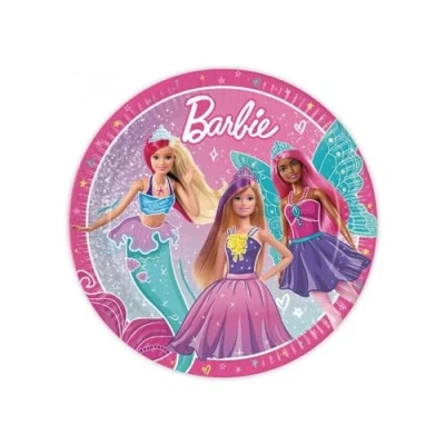 Imagen de ALMACENESADAN 8 platos de carton 23cm ideal para fiestas y cumpleaños la licencia Barbie, Multicolor (8435510350697)