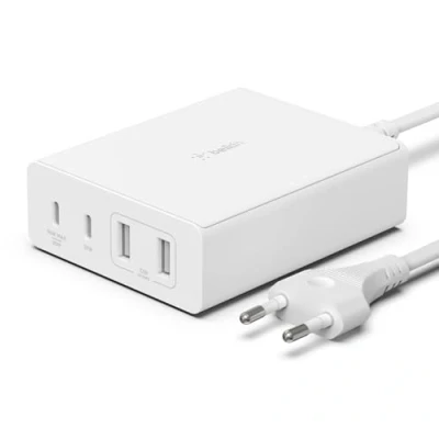 Imagen de Cargador Belkin Boost Charge Pro GaN, 108W, 2 puertos USB A, C, Blanco